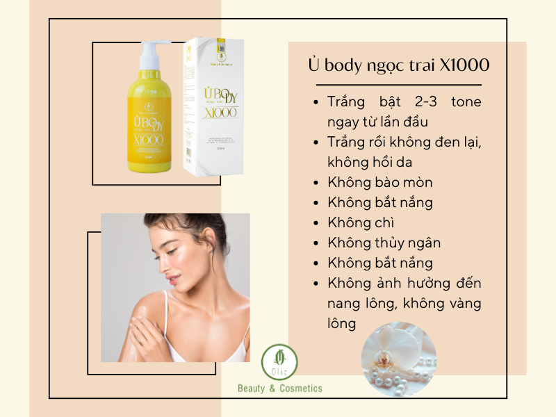 Ủ trắng body tại nhà với ủ body ngọc trai x1000